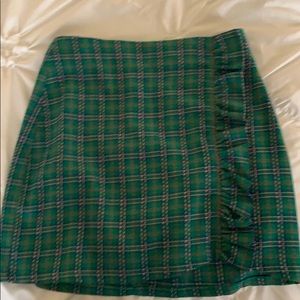 Topshop green plaid miniskirt